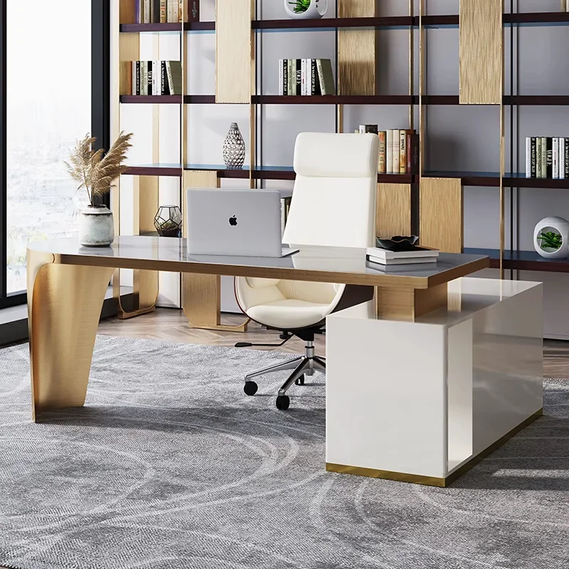 J81 Luxury Slate Office Desk Modern Simple Computer Workstation Designer Corner Desk Study Table