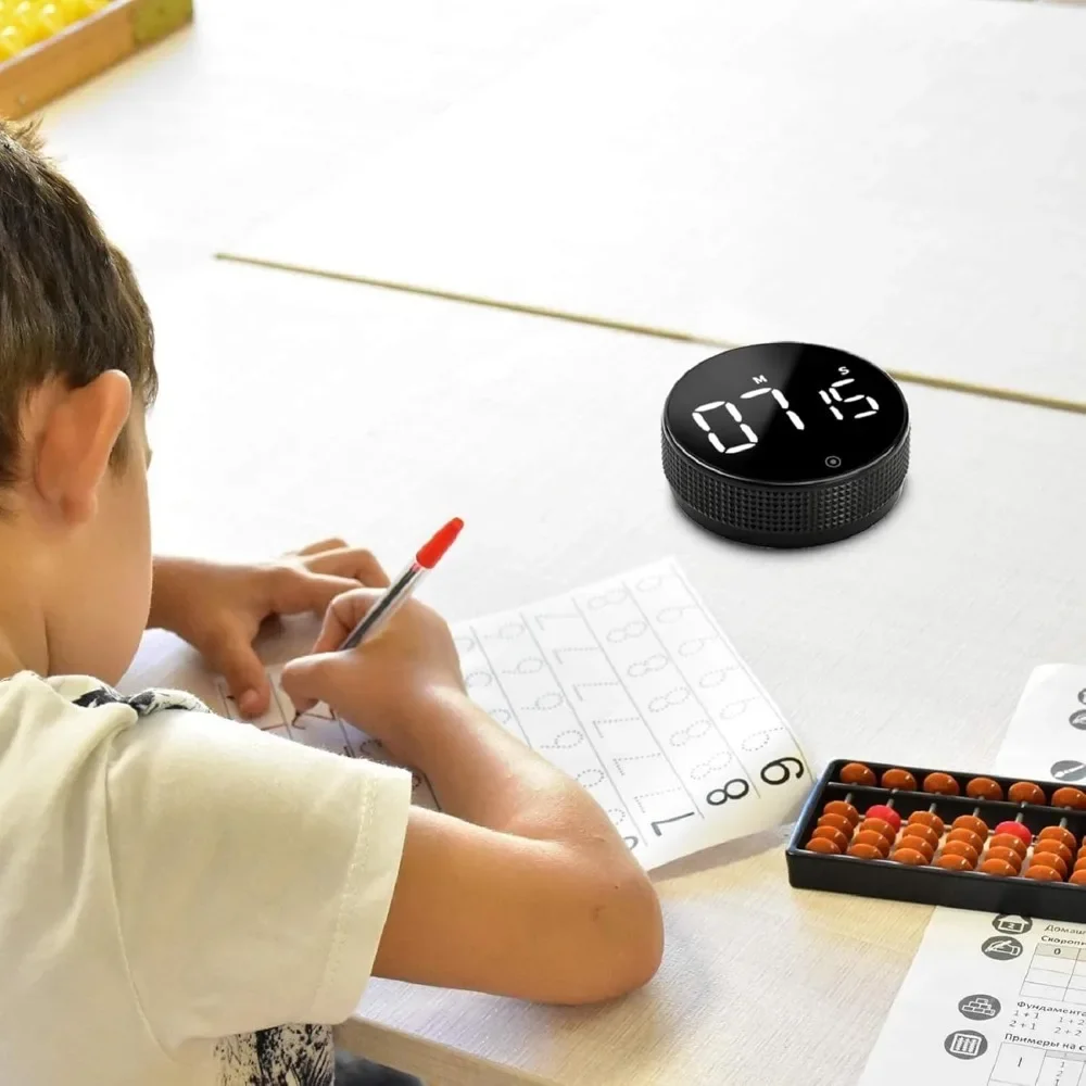Temporizador de Cocina Digital 1/2, Temporizador Visual Magnético con Pantalla LED Grande, Recordatorio para Niños, Temporizador de Cuenta Regresiva para Cocina y Ejercicio