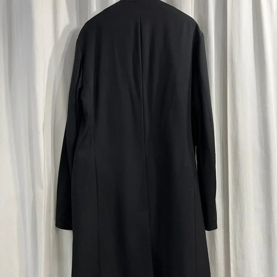 TOP-YAMAMOTO ® Black long trench coat Men's autumn and Winter printed embroidered wool jacket