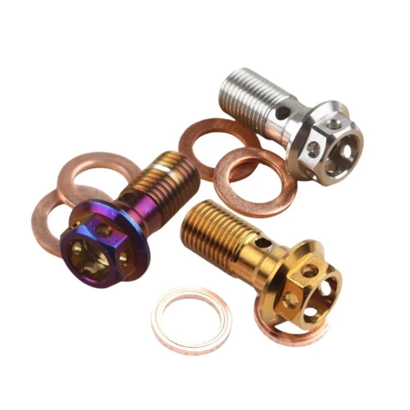 Śruba przewód hamulcowy/śruba Banjo motocyklowa M10 * 22mm * 1.25mm / 1.0mm uniwersalna pusta zewnętrzna sześciokątna tarcza z cienkim zębem