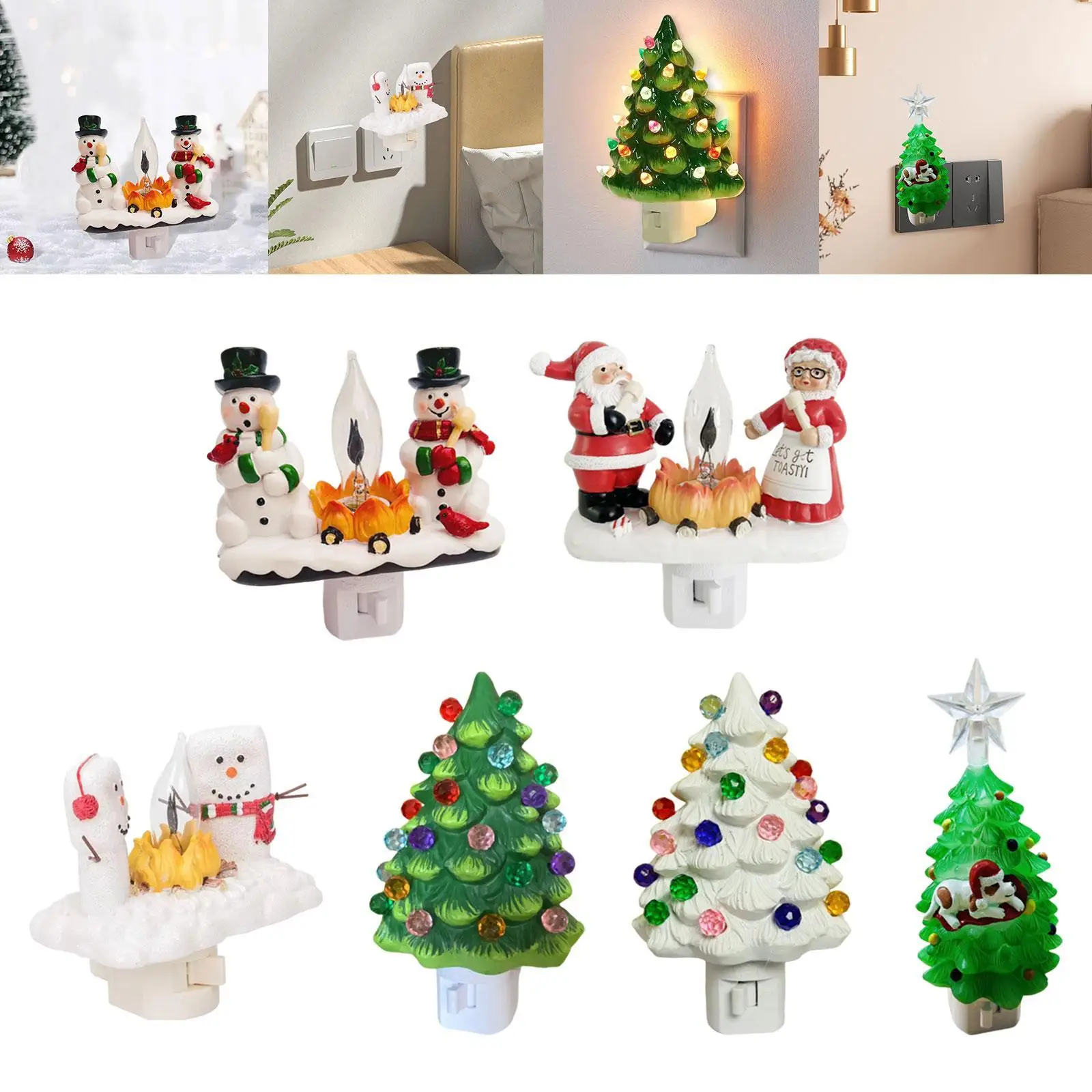 Night Light Plug in Small Christmas Nightlight for Stairs Kitchen Decorating