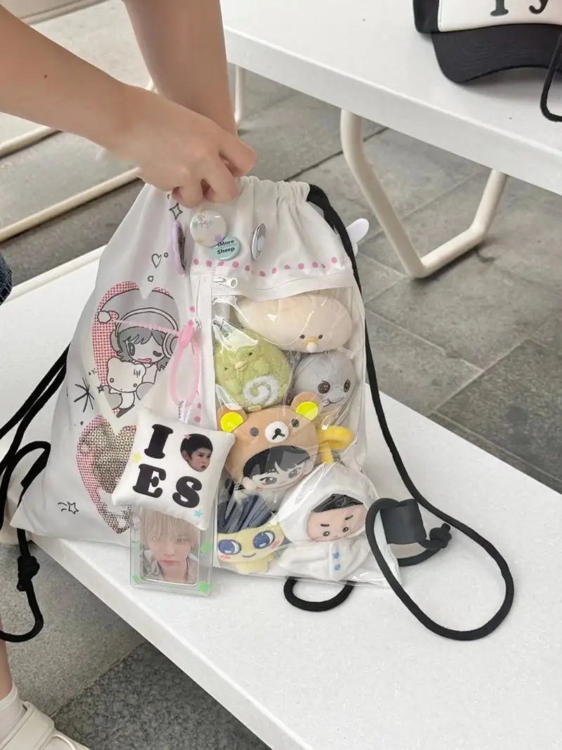 

Новинка 2025 года, нейлоновая парусиновая сумка Dstring Wee Large Capaci, школьная сумка для пригородных поездок, универсальная сумка-полос, корейский Sle