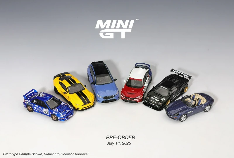 

(Предзаказ) MINI GT 1:64 MUSTANG / Impreza WRC99 / Civic / M5 / Countach / Z8 Литая под давлением модель коллекционной машины