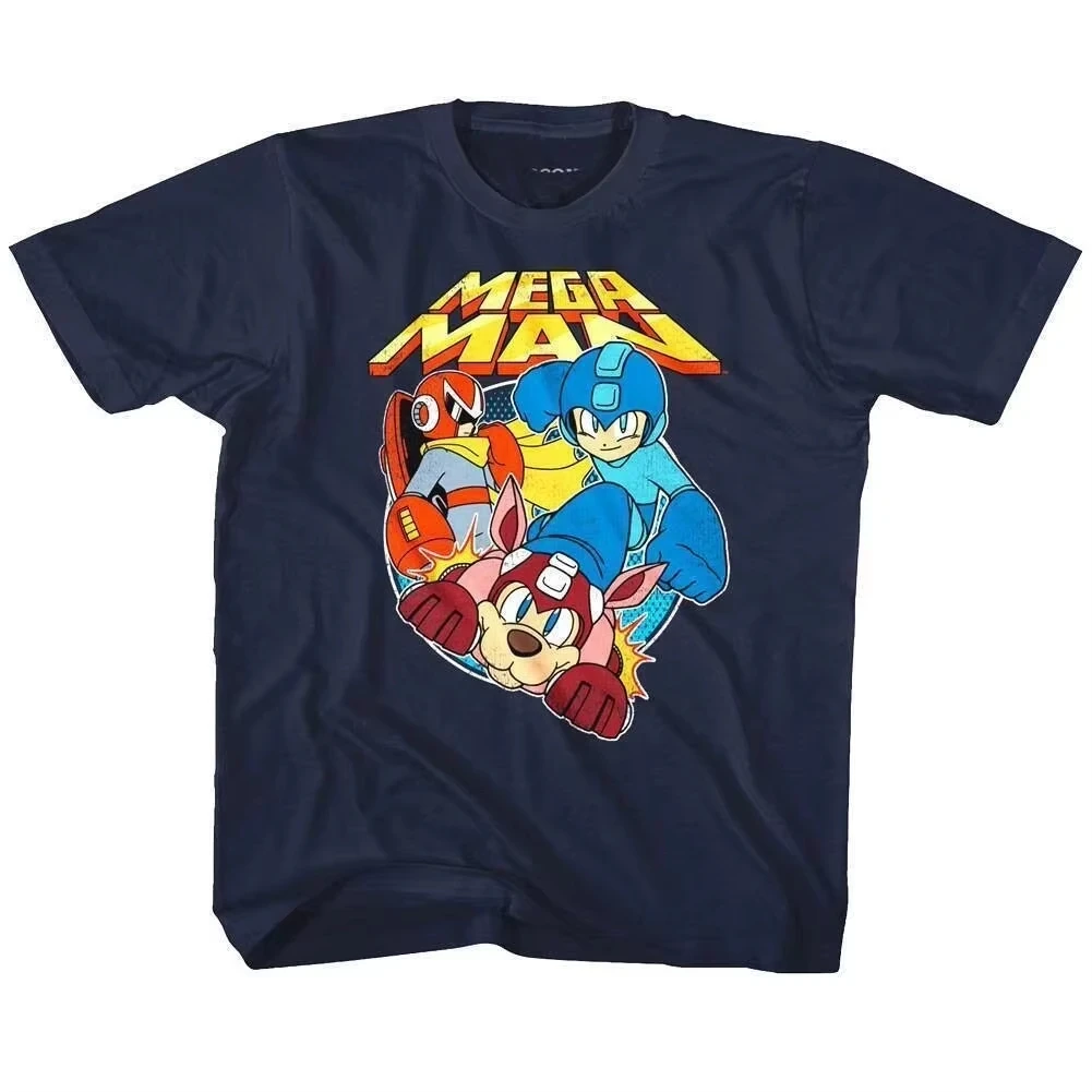 MegaMan Rush T-Shirt. Bequeme, modische, trendige, atmungsaktive Y2K-Grafik-T-Shirts