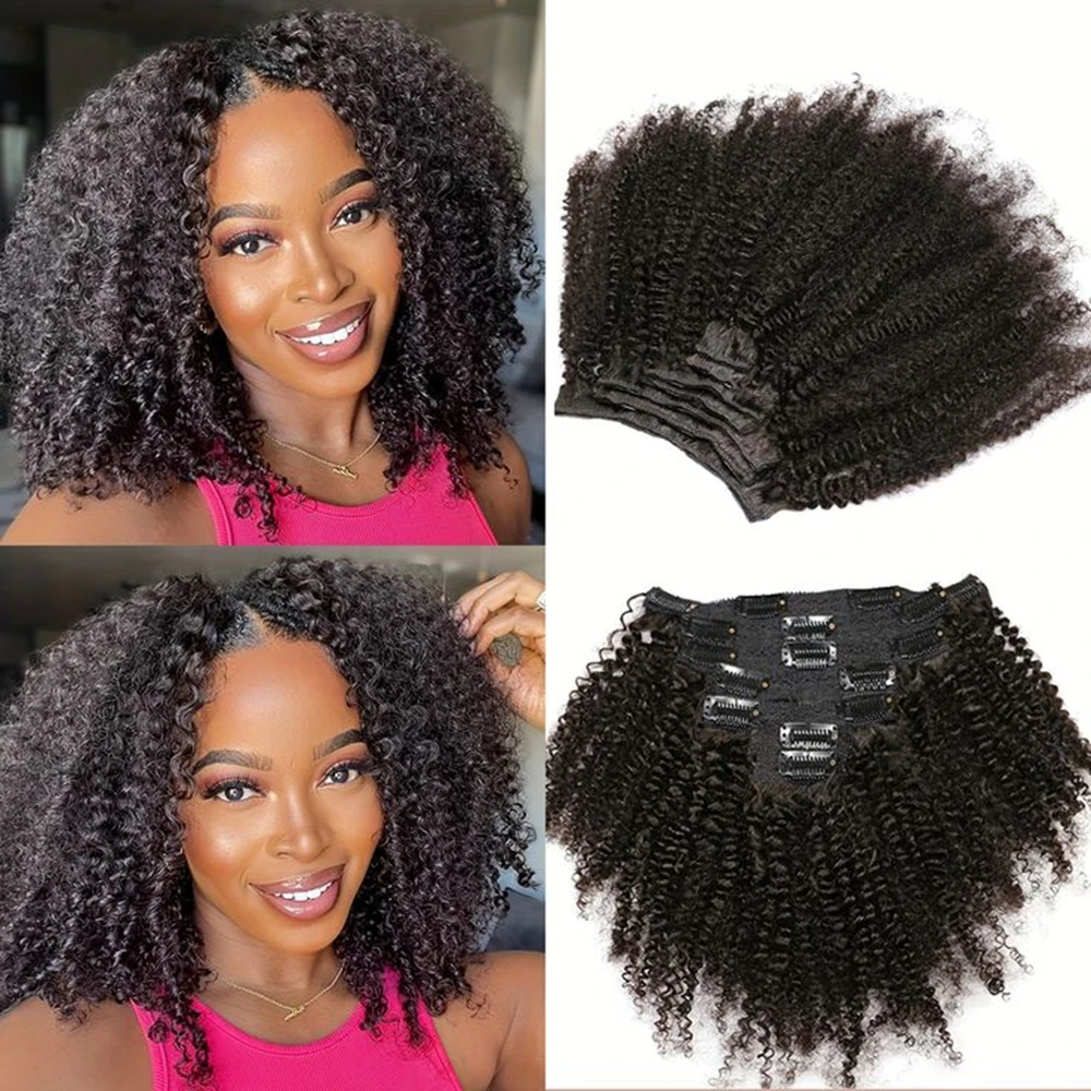 

Kinky Curly Clip in Hair Extensions Человеческие волосы 100 г Волосы Water Wave Индийские человеческие волосы Clip in Extensions Deep Wave Clip ins