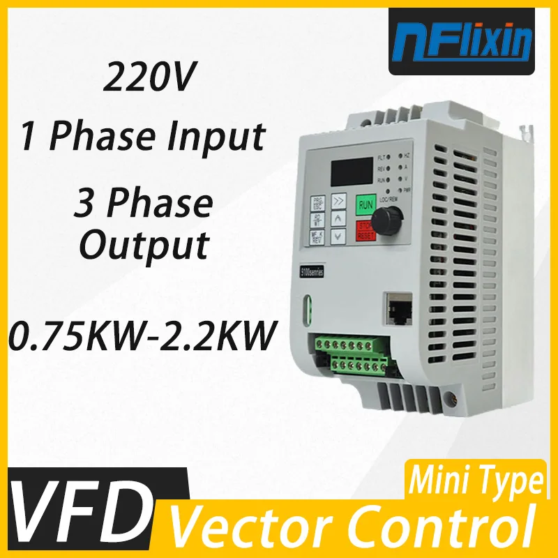 0.75-7.5KW 220V VFD 1 Phase input 220v and 3 Phase Output 220V Frequency Converter/Adjustable Speed Drive/Frequency Inverter