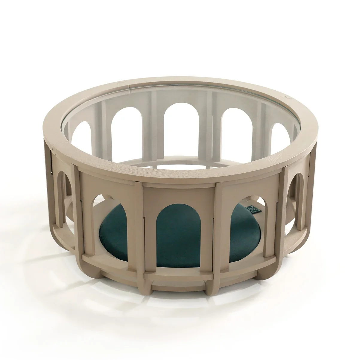 Nordic Living Room Coffee Table Round Glass Wood Minimalist Modern Design Side Table Unique Couchtisch Postmodern Furniture