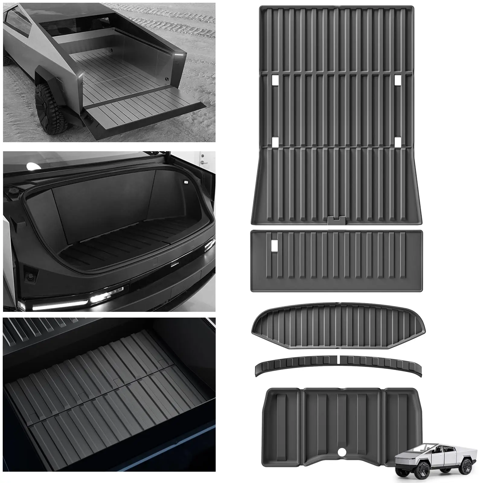 

Для Tesla Cybertruck 2024 2025 передний коврик в багажник, подкладка для багажника, защитная накладка для автомобиля, TPE, всепогодные аксессуары для грузовика-кровати, 5 шт.