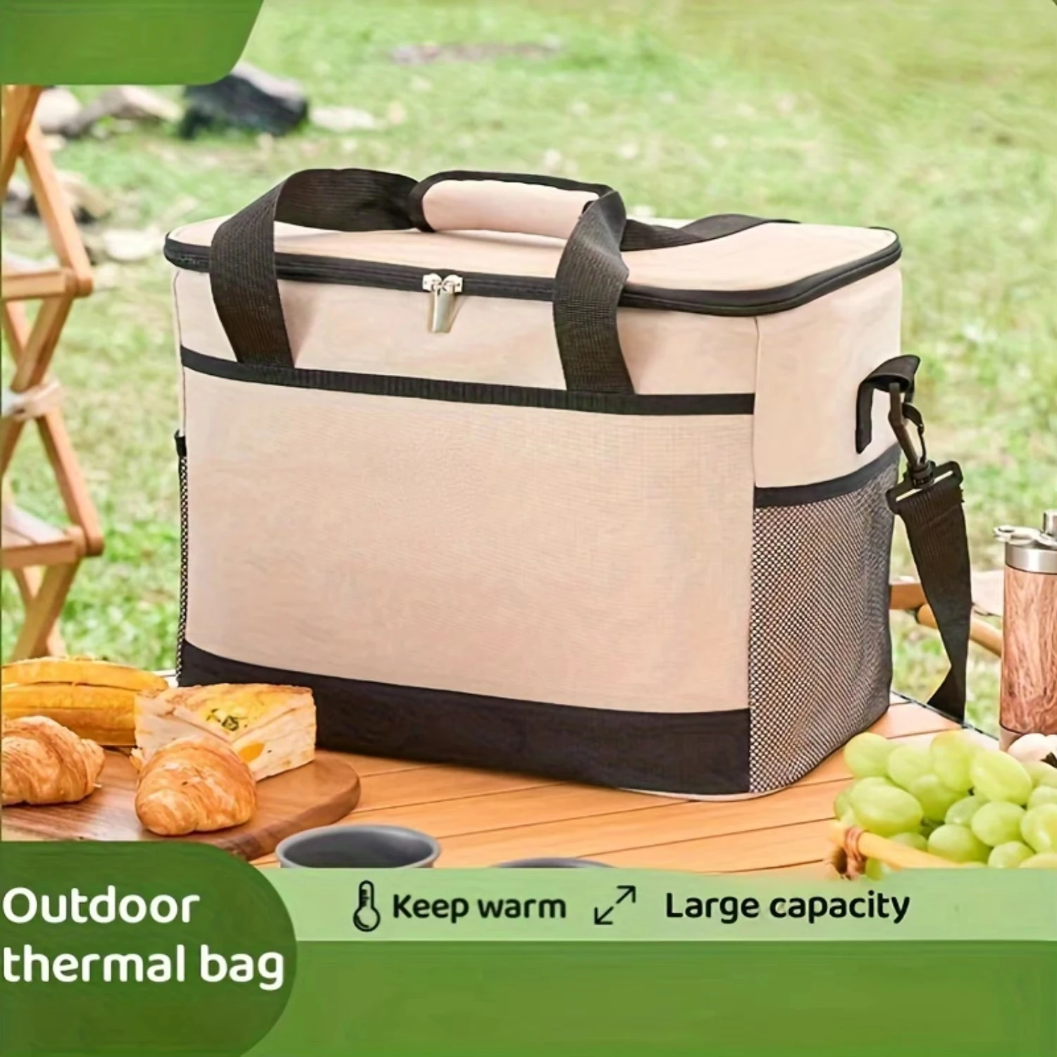 1pc Große-kapazität Isolierte Box Oxford Tuch Gekühlt Eis Pack Outdoor Camping Tragbare hand Picknick Tasche Lagerung tasche