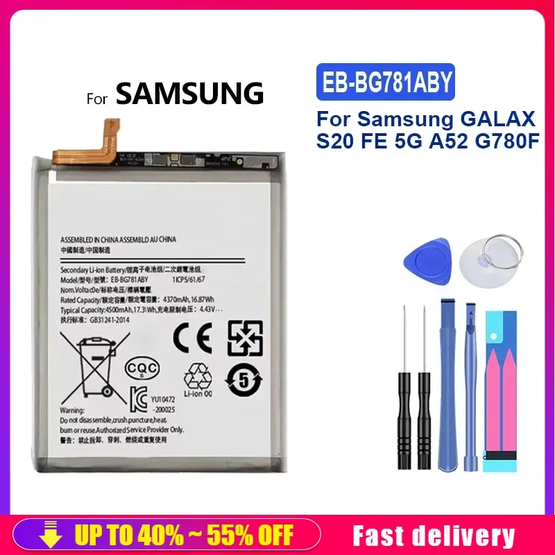 แบตเตอรี่สําหรับ Samsung Galaxy S21/S21 Ultra/S21Plus/S20 FE/A41/A51 5G/A70/หมายเหตุ 20/หมายเหตุ 20 Ultra/A02S/M31S/A70 A705/A03 A03S