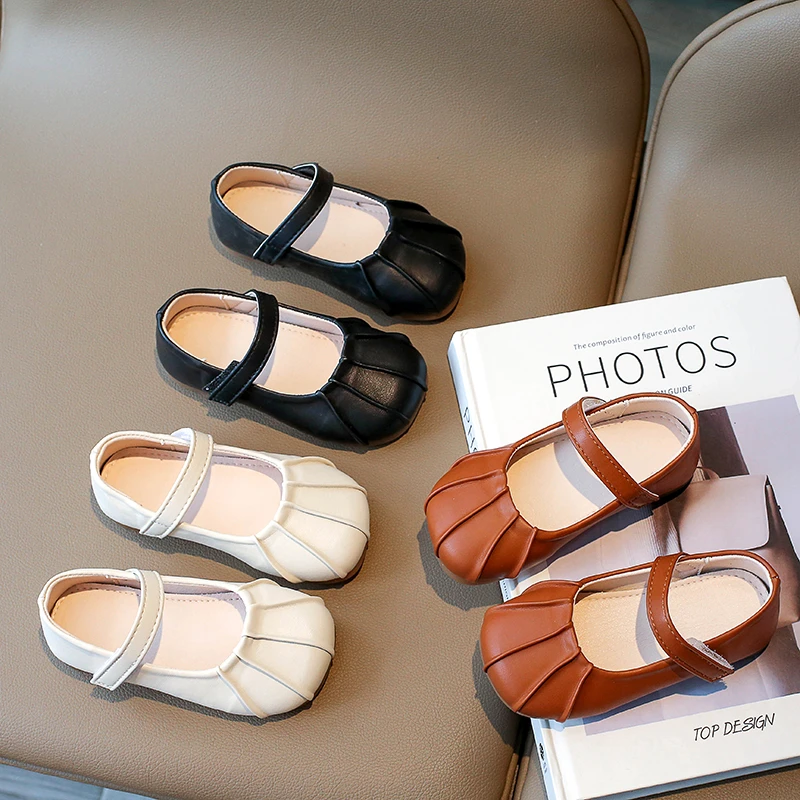 

Autumn Girl's Casual Shoes Round Toe Shallow Daily Kid's Flat Shoe Solid Colors Anti-slip Fashion Versatile Children Shoe 7-12Y