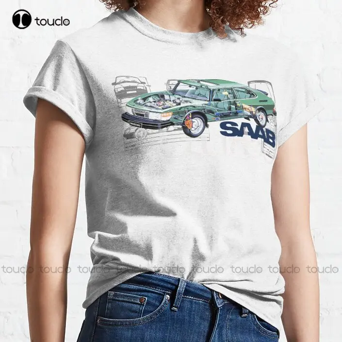 Saab 900 Turbo 9000, 93, 95, Swedish, Sweden, Car, Cars Classic T-Shirt Hawaiian Shirts For Women Xs-5Xl Streetwear All Seasons
