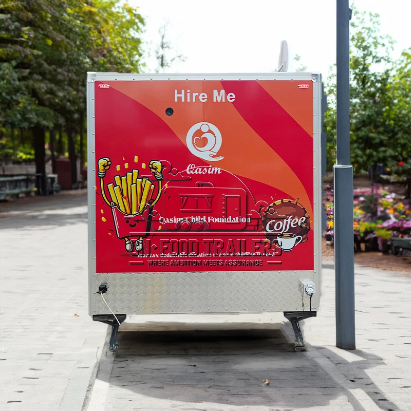 

CN Food Trailer Street Food Trailer for Festivals Fully Equipped with Grill Fryer Ice Cream Machine and Beverage Center