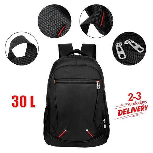Sac à dos professionnel imperméable 30L avec compartiment pour ordinateur portable. Léger et spacieux, avec des bretelles réglables et une boucle élégante, idéal pour le travail, l'école, les voyages et le camping.
