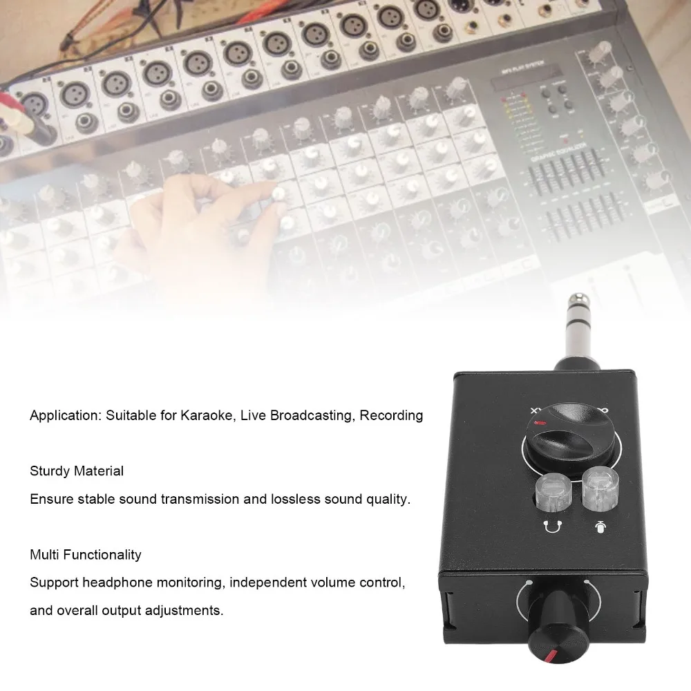 Portable 6.35MM Interface Mobile Phone Sound Converter Plug and Play Sound Converter Adapter PC Sound Card Mixer Recording Use