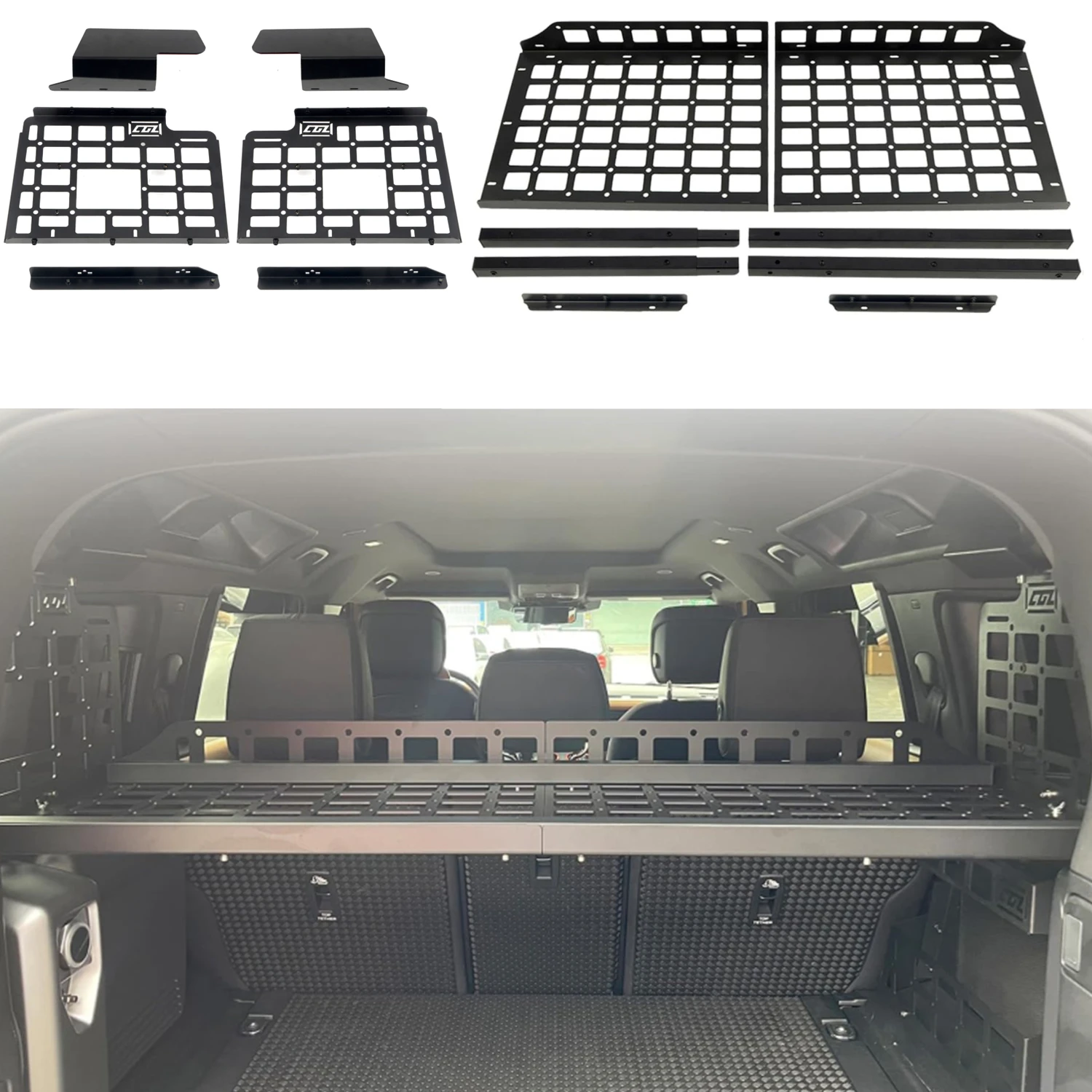 

CGZ Molle Panels Fit for Land Rover Defender 110 2020 2021 2022 2023 2024 2025 Trunk Shelf Storage Debri Racks Cargo Organizers