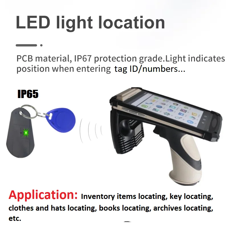 ISO 18000 6C Waterproof RFID Keyfob Mini UHF LED Light Reminder Tag Card 860-960MHz Frequency Keychain with LED Light Keyfobs