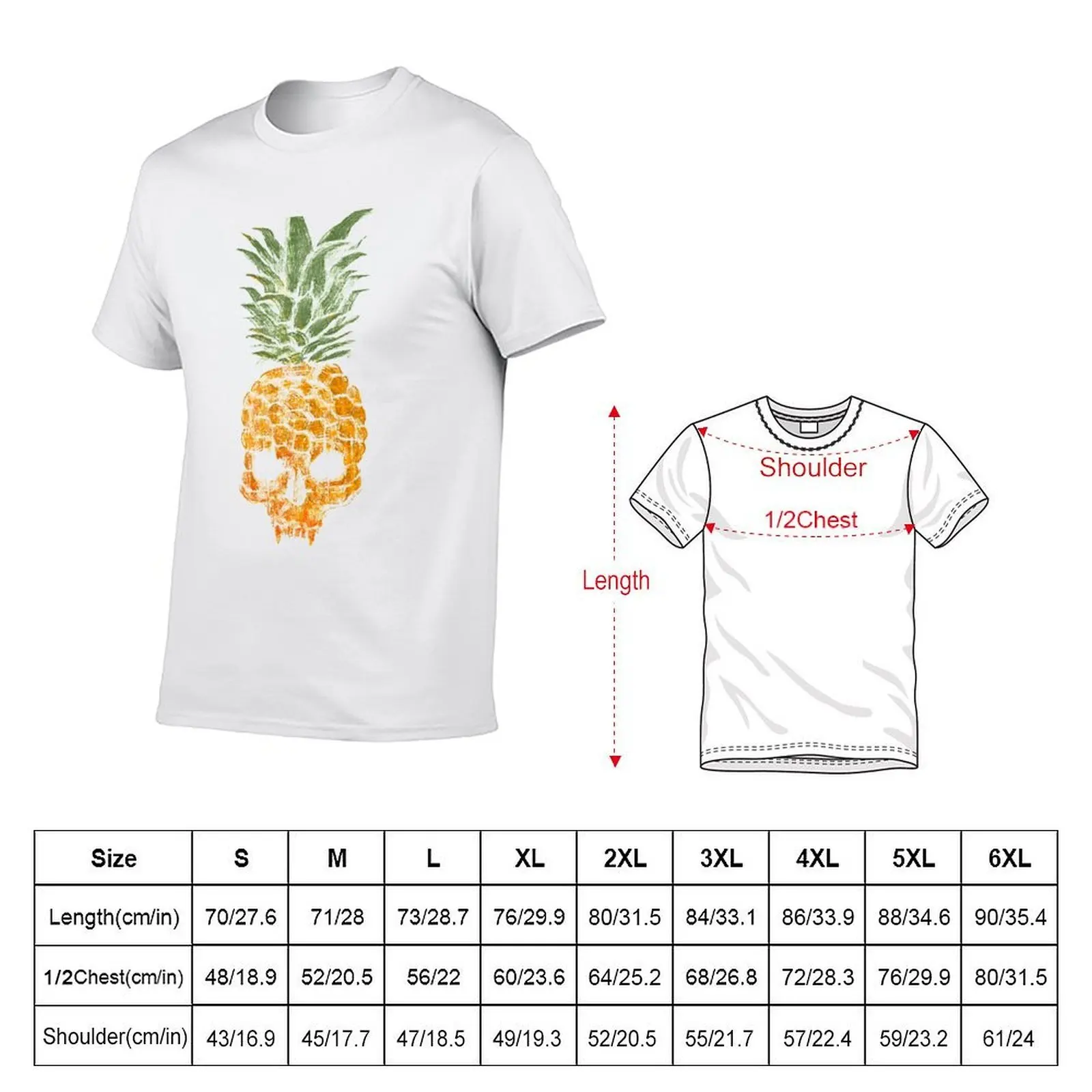 Pineapple Punk Vampire Skull T-Shirt t shirt man casual cotton t shirts high quality T-Shirt