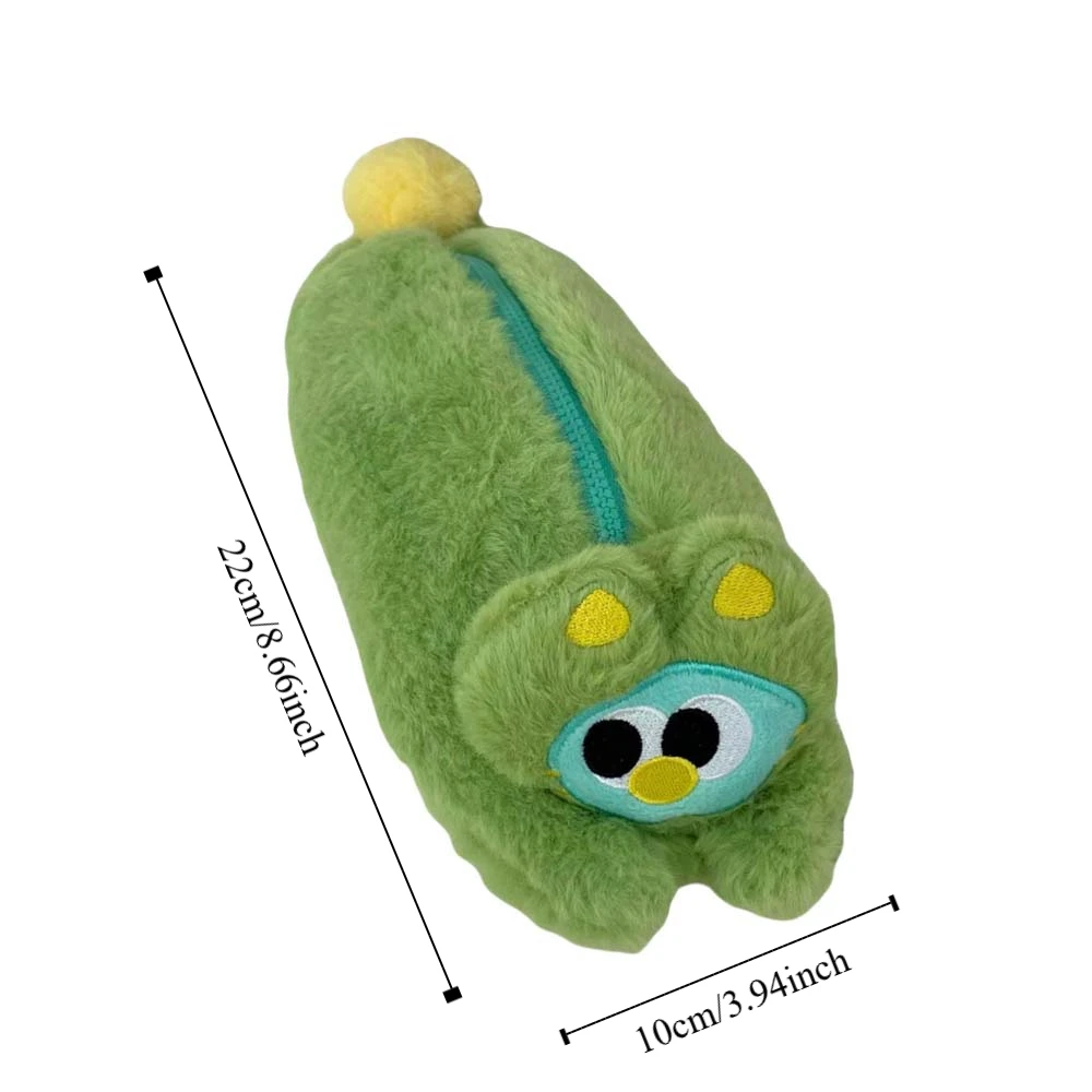 Большая вместительная плюшевая сумка для ручек с котом, плюшевая сумка для лежачего кота ярких цветов с мультяшным котом, мягкая милая плюшевая сумка для карандашей с мультяшным котом