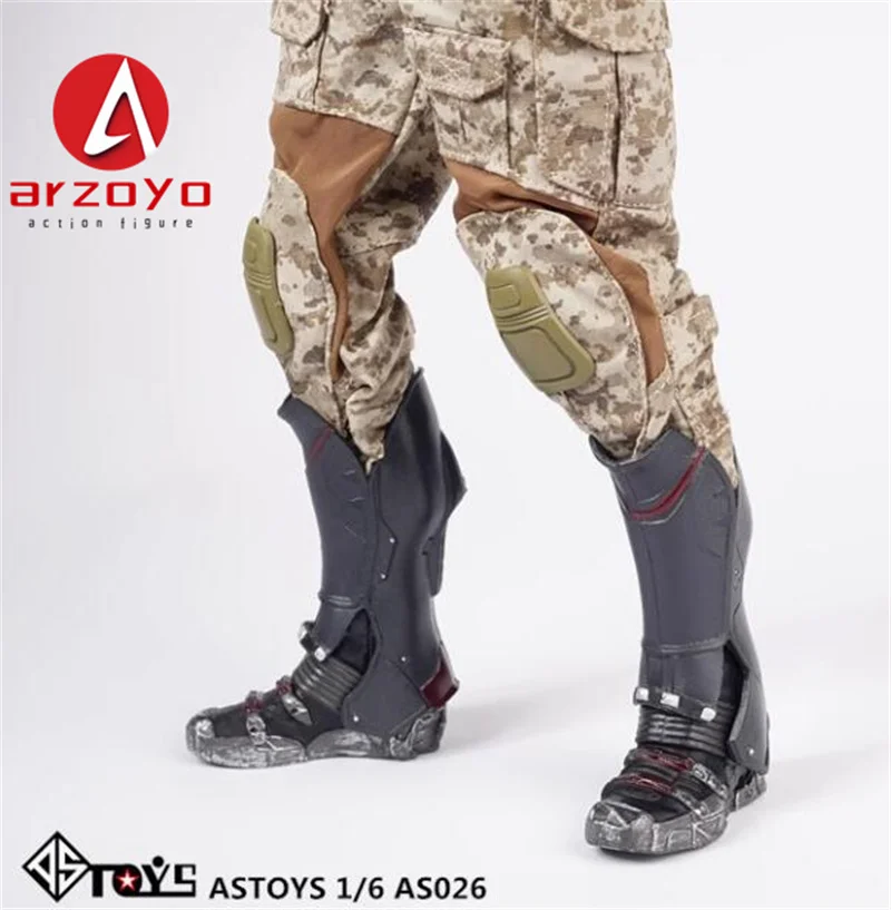 ASTOYS AS006 AS026 1/6 Schaal Zwart Solid Combat Tactische Laarzen Falcons Combat Boots Model voor 12 ''Afneembare Voeten Action Figur