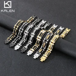 15mm Multicolour Luxury Link Chain Bracelet - Stainless Steel 304 - KB186974-KFC