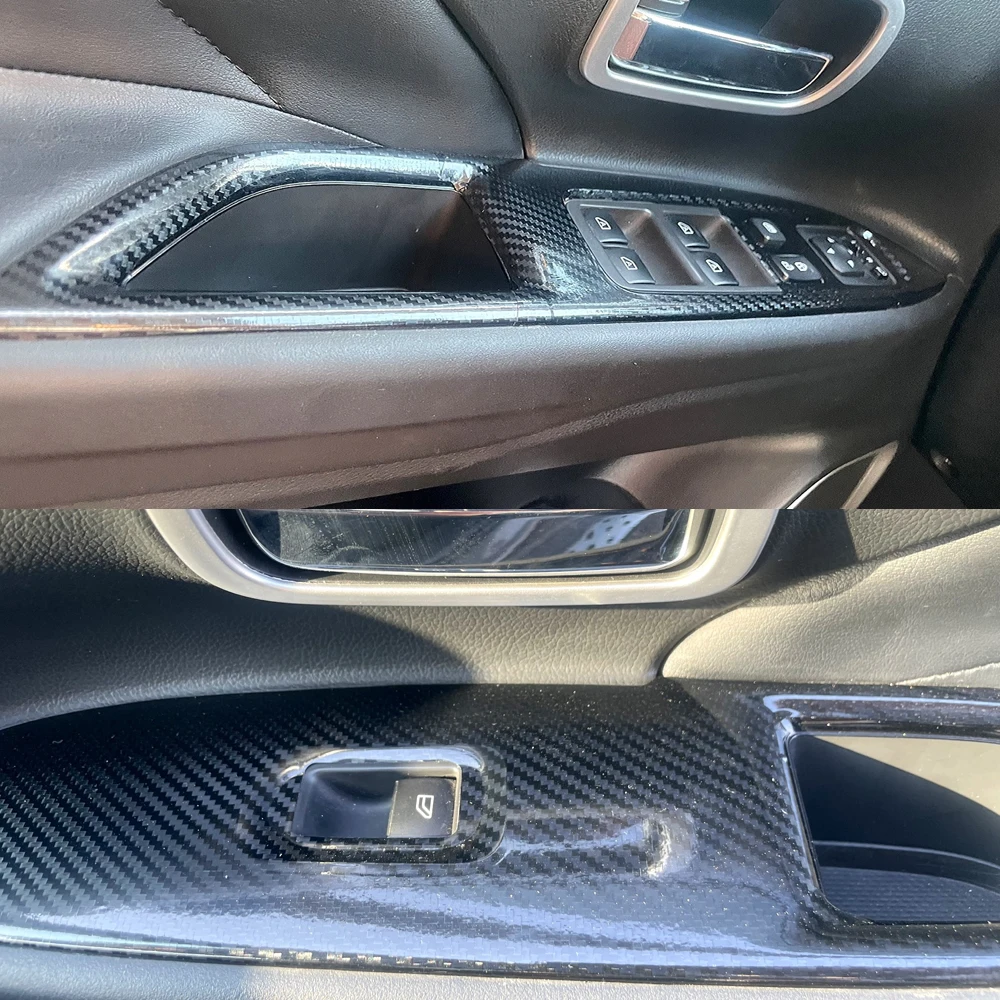For Mitsubishi Outlander 2017-2022 Car-Styling 3D/5D Carbon Fiber Car Interior Center Console Color Molding Sticker Decals Parts