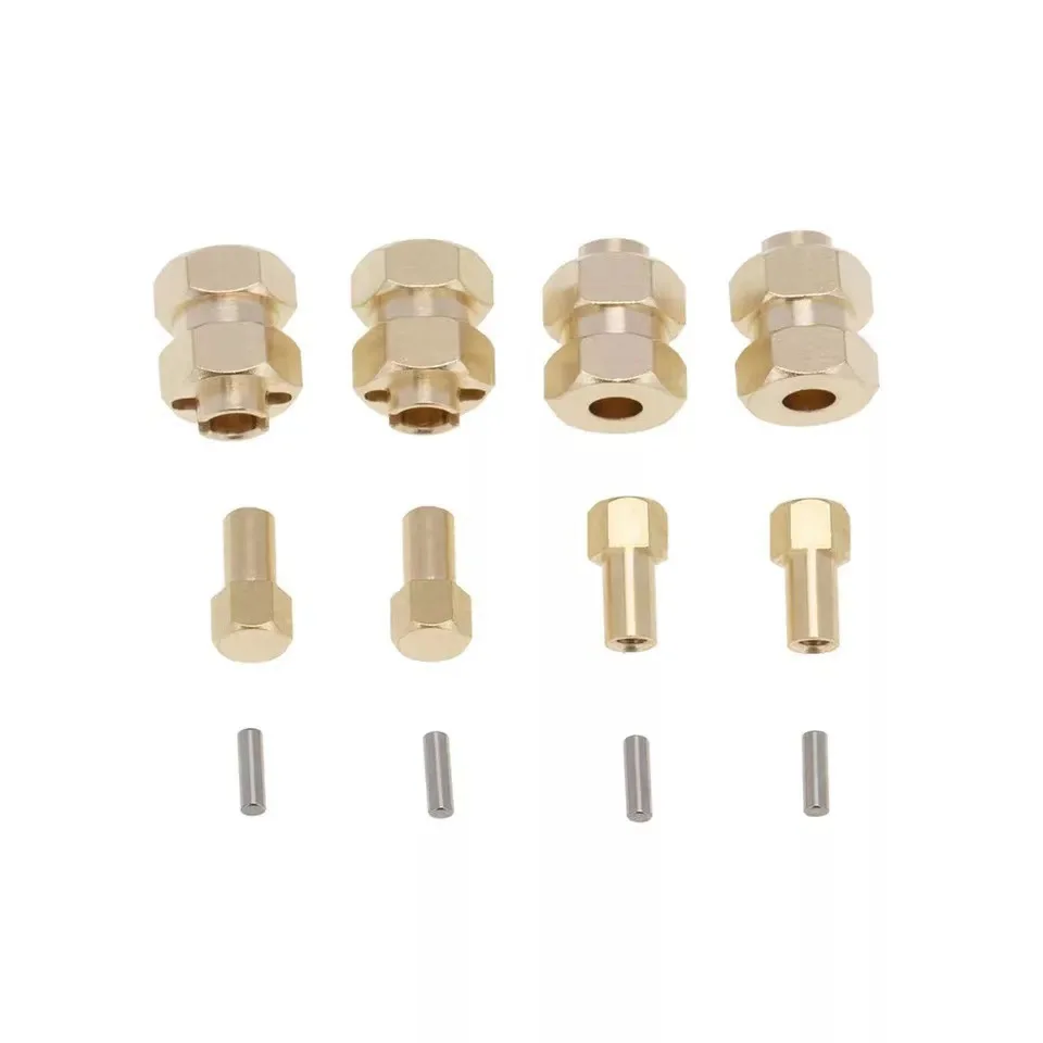 

4Pcs 4mm Widen Brass Wheel Hex Extended Adapter Upgrade Parts for 1/24 RC Crawler Axial SCX24 90081 AXI00002 Accessories