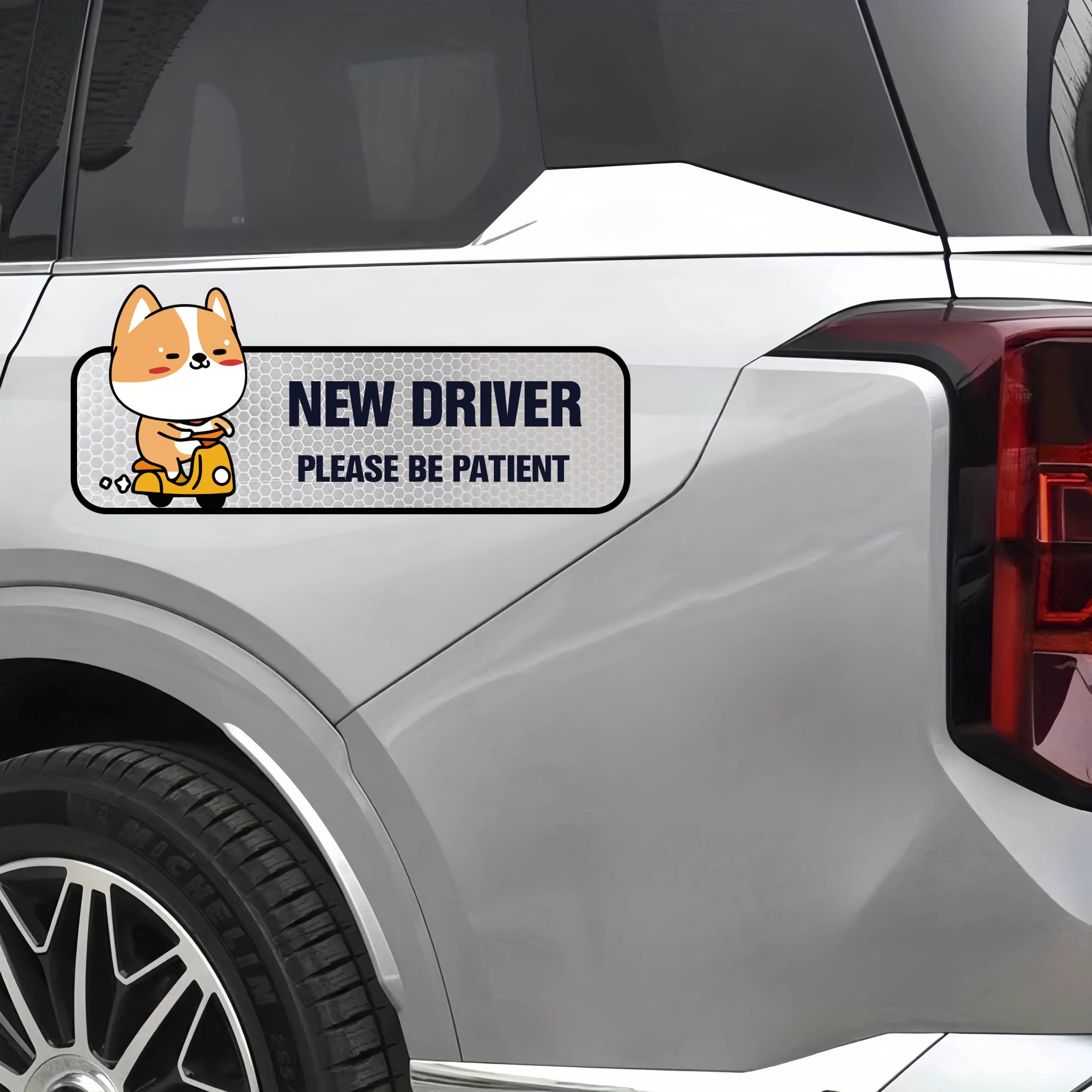 

Creative Shiba Inu Reflective Car Stickers For Student Drivers, Car Warning Stickers For Novice Drivers