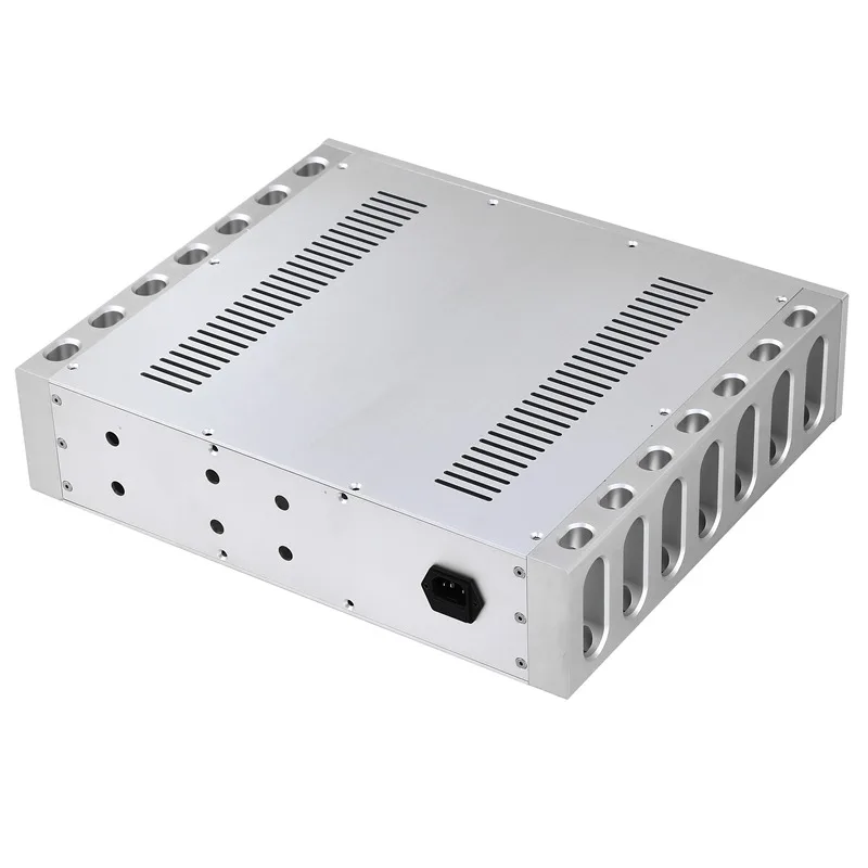 Luxury Silver All Aluminum Class A Pure Post Amplifier Chassis Outer Casing / AMP Enclosure / Case / DIY Box (430*100*358mm)