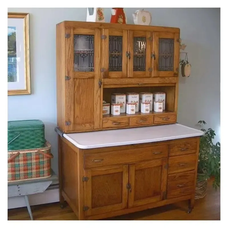 Traditional Solid Wood Kitchen Cabinet Eco-friendly Walnut Kitchen Island with Drawer Slide Wholesale Price
