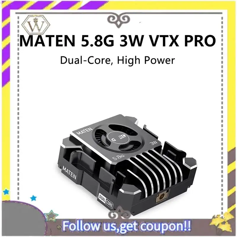 

New For GEPRC MATEN 5.8G 3W VTX PRO 3000Mw 80CH Video Transmitter DC7-36V Built In Mic For FPV Long Range Racing Drone