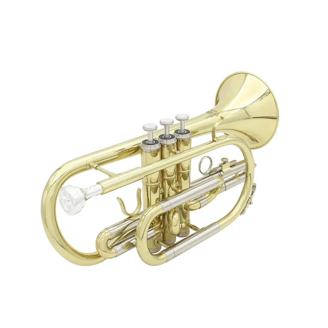 2025 المبتدئين كورنيه B-جسم مسطح آلة موسيقية برونزية تغيير الذهب والفضة صندوق قماش بلونين