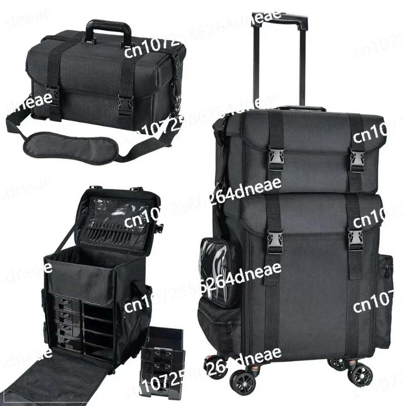 

Costravio Professional Makeup Case, 2in1 Travel Makeup Rolling Case Soft Sided Cosmetology Train Case with Wheels Makeup Artist