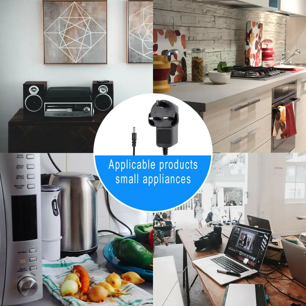 1 قطعة التيار المتناوب/تيار مستمر 9 فولت المملكة المتحدة التوصيل موائم مصدر تيار محول القابس تهمة العالمي 9V1A 5.5x2.1 مللي متر