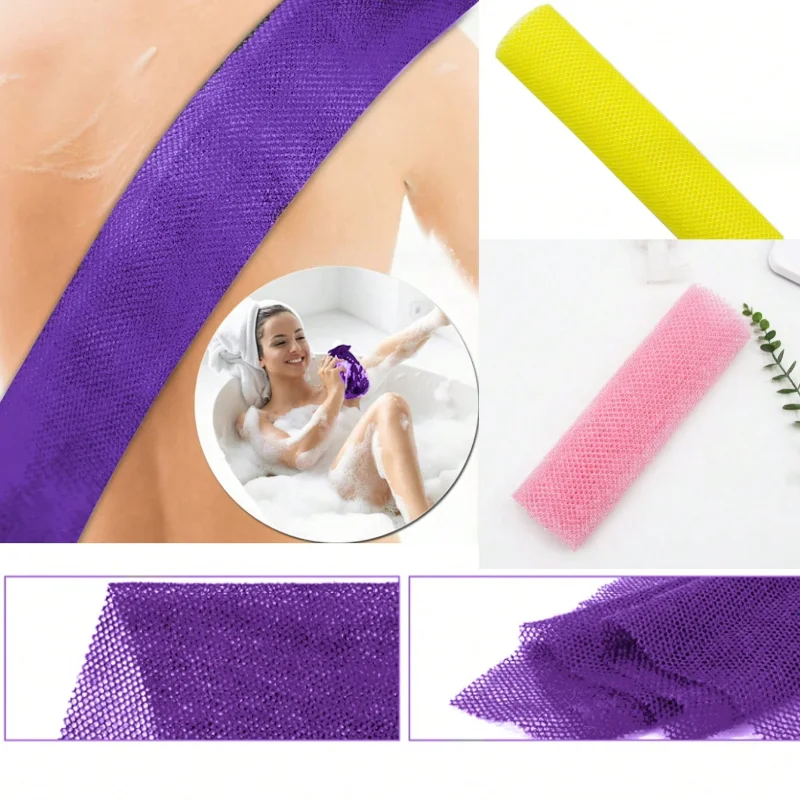 6pcs Exfoliating Bath Net Sponge Set Body Scrubber Quick Dry Odorless Shower Exfoliator Durable Bathroom Accessories