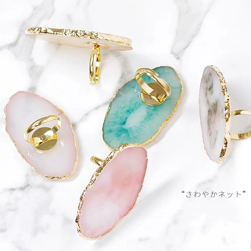 1PCS Resin Stone Nail Art Ring Palette Finger Ring For UV Gel Polish Cream Foundation Mixing Take Picture Showing Shelf