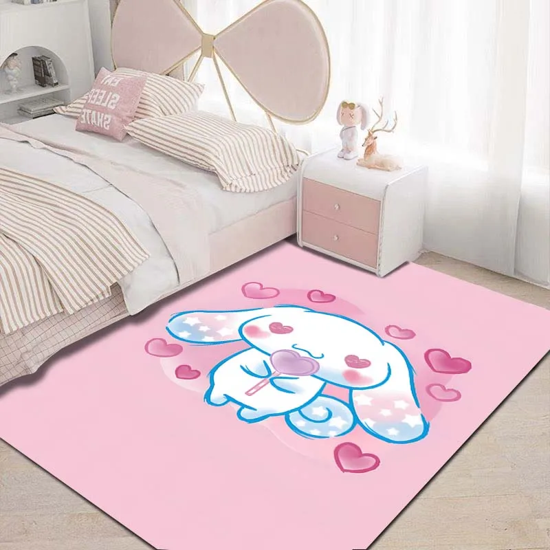 Sanurgente Cinnamoroll Tapis d\'impression Kawaii pour chambre de fille, salon, chambre à coucher, zone de décoration intérieure, lea Polymères non