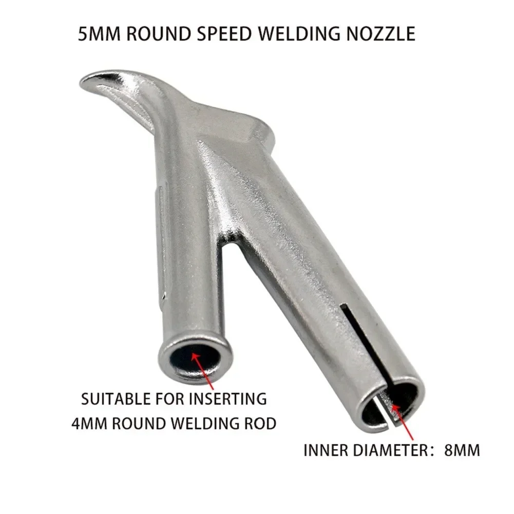 Boquilla de soldadura de velocidad redonda y Triangular, 5mm, boquilla de tachuelas para soldador de aire caliente, soplete de soldadura, varillas