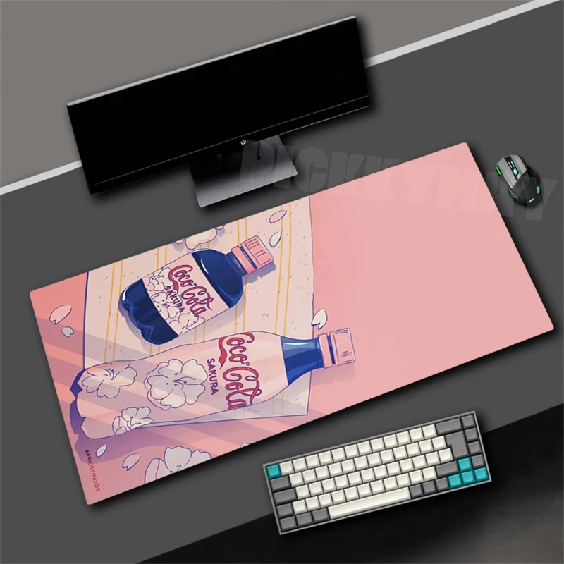 Pink Milk Mousepad Non-slip HD Print Large Size 900x400mm Desk Mat Keyboard Pad Rubber Carpet Computer Rug Cute Mousepads For PC