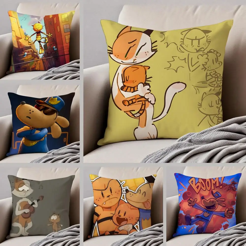 

Забавный и милый чехол для подушки D-Dog Man, чехол для декоративной подушки с потайной кнопкой, прочный полиэстеровый чехол для подушки для стула