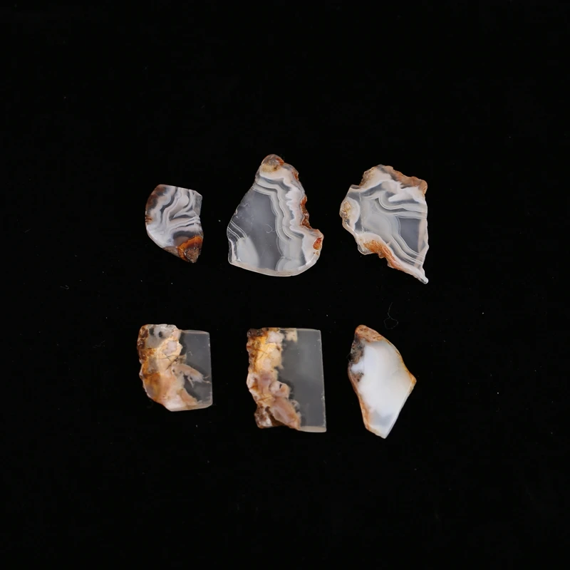 

6PCS B&F Crazy Lace Agate Pendant Beads Handmade Natural Polished Stones Accessories for Jewelry Making