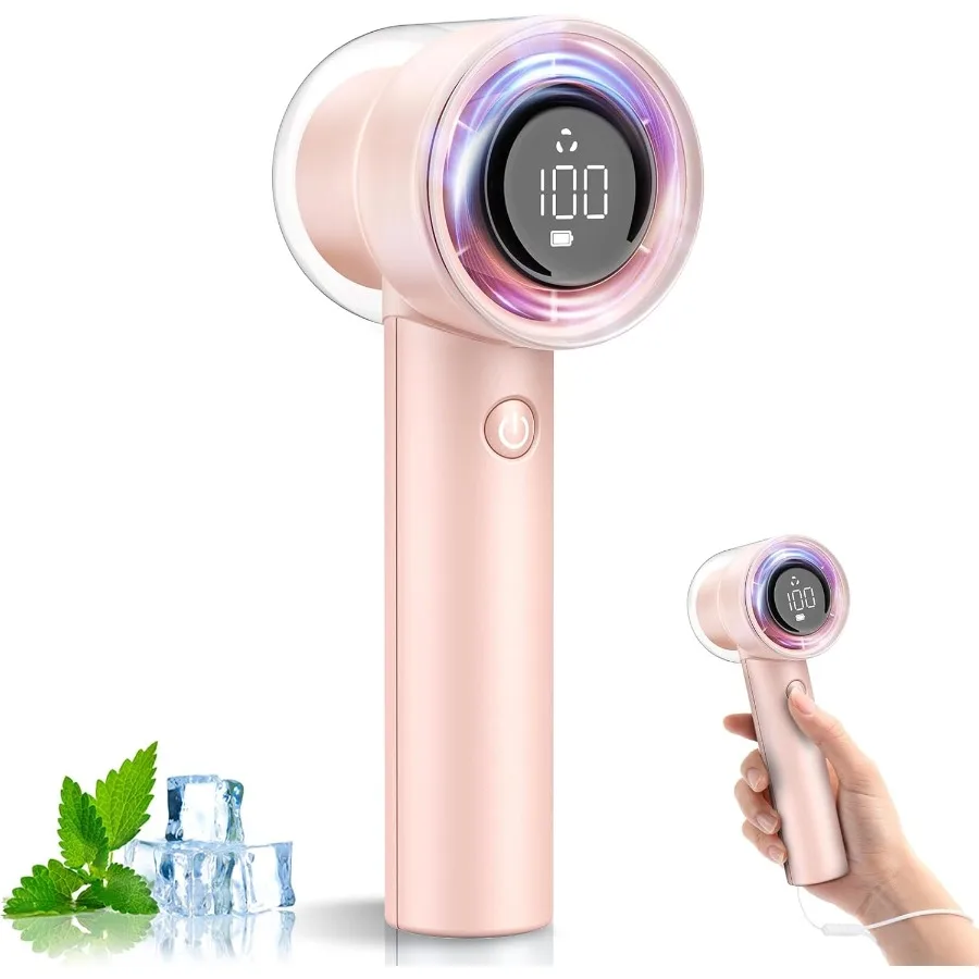 Ventilador Turbo portátil de mano de 1100 velocidades, 15000RPMUltra alta velocidad, ventiladores de viaje personales de mano, batería de 5000mAh, Mini recargable