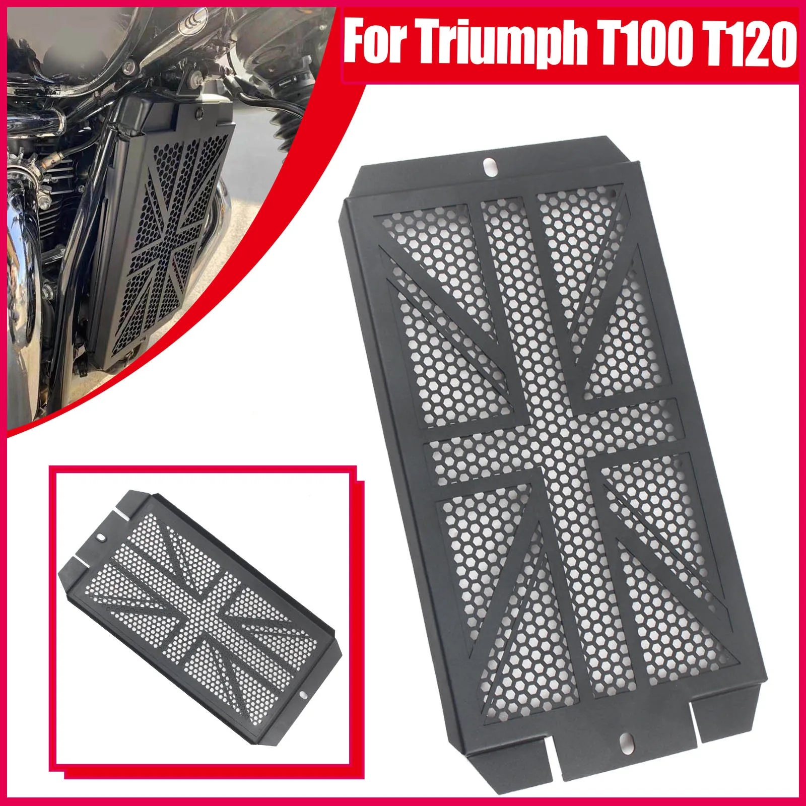 Motorcycle Radiator Guard Grille Cover Motocross Radiator Protector Cap For Triumph Bonneville T100 T120 Bobber Street Scrambler