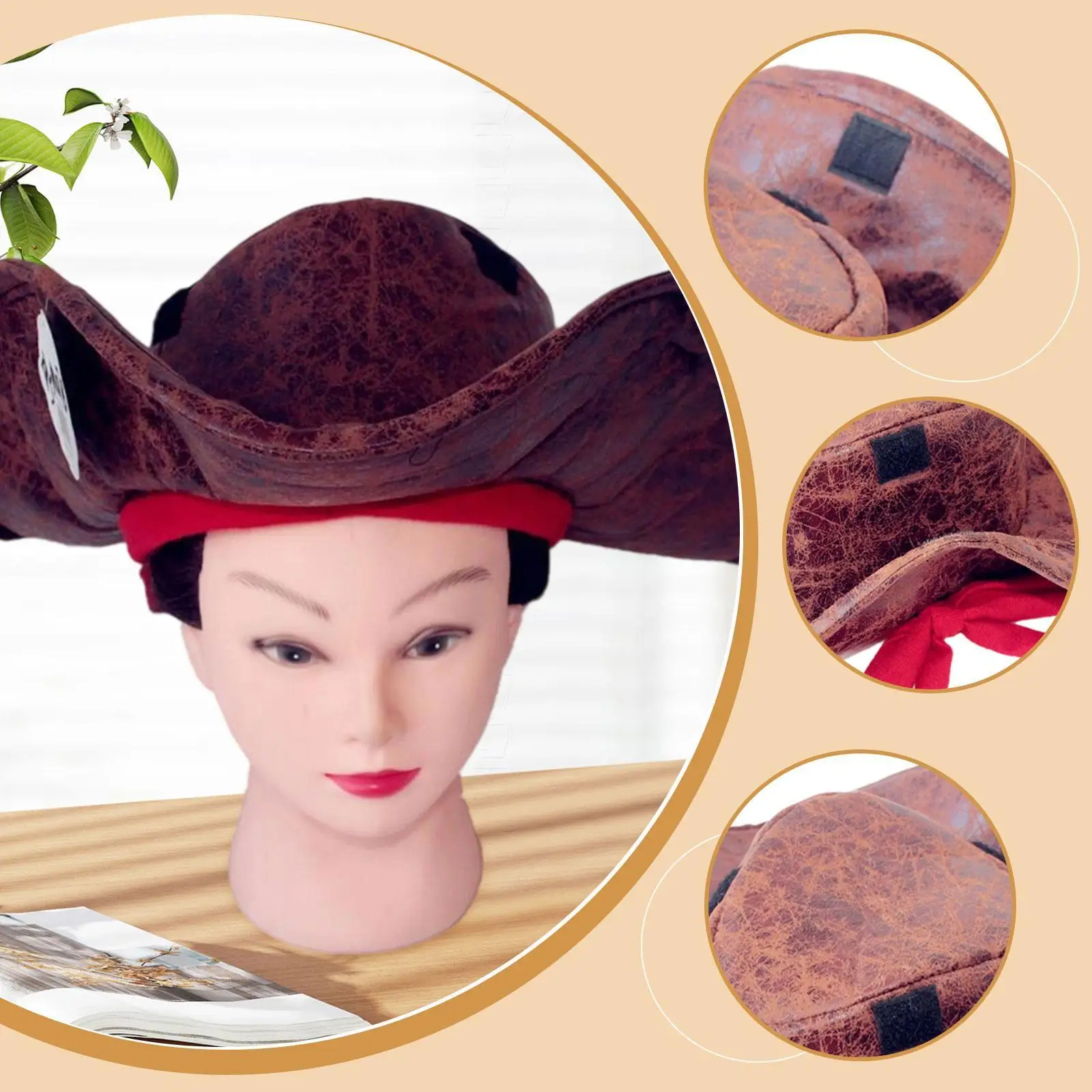 Decorazione regalo per copricapo con cappello da pirata di Halloween, cosplay per feste in maschera