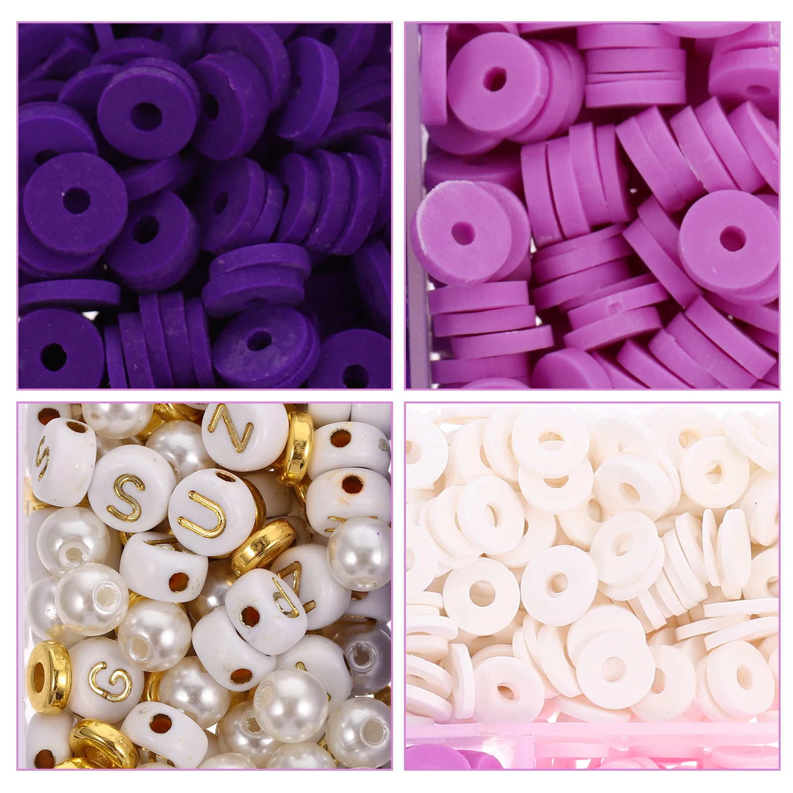 

Colorful Beads Bracelets Kit Soft Pottery Set Girls Polymer Clay Charms Necklace Making Clay Beads Jewelry Fun Teen Gifts Safe H