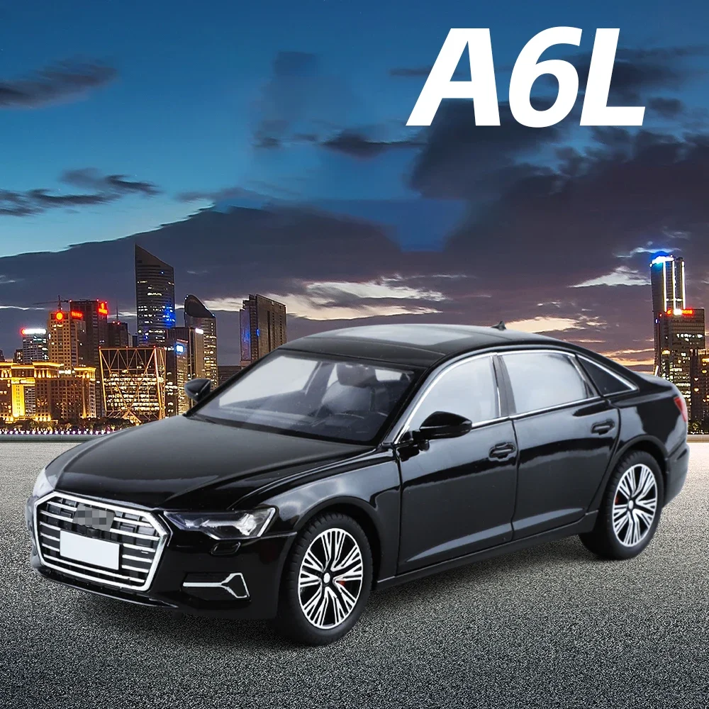 

1:24 A6L модель автомобиля из сплава, имитация звука и света, седан, детская игрушечная машинка для мальчиков, праздничный подарок, коллекция украшений