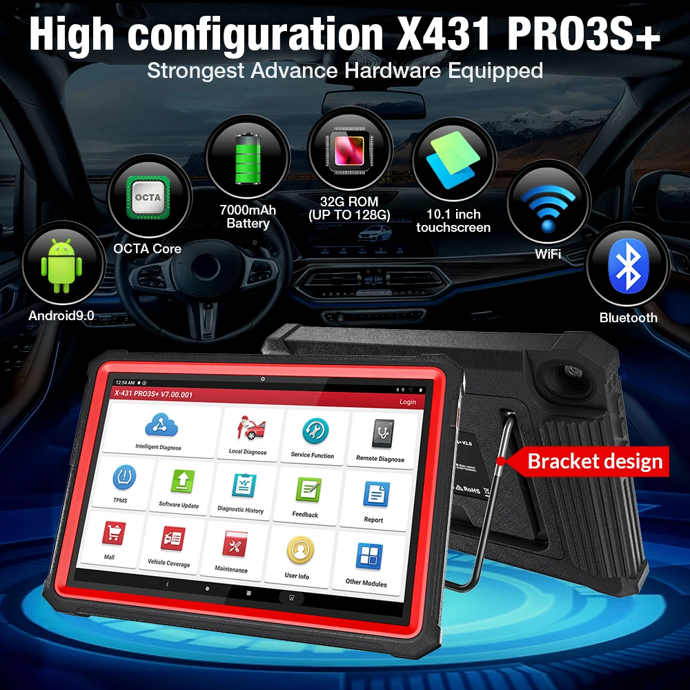 LAUNCH X431 PRO3S+ V2.0 10.1" أدوات تشخيص أعطال السيارات ترميز وحدة التحكم الإلكترونية الطوبولوجيا ثنائي الاتجاه خدمة 31+ دليل VAG CANFD DOIP FCA
