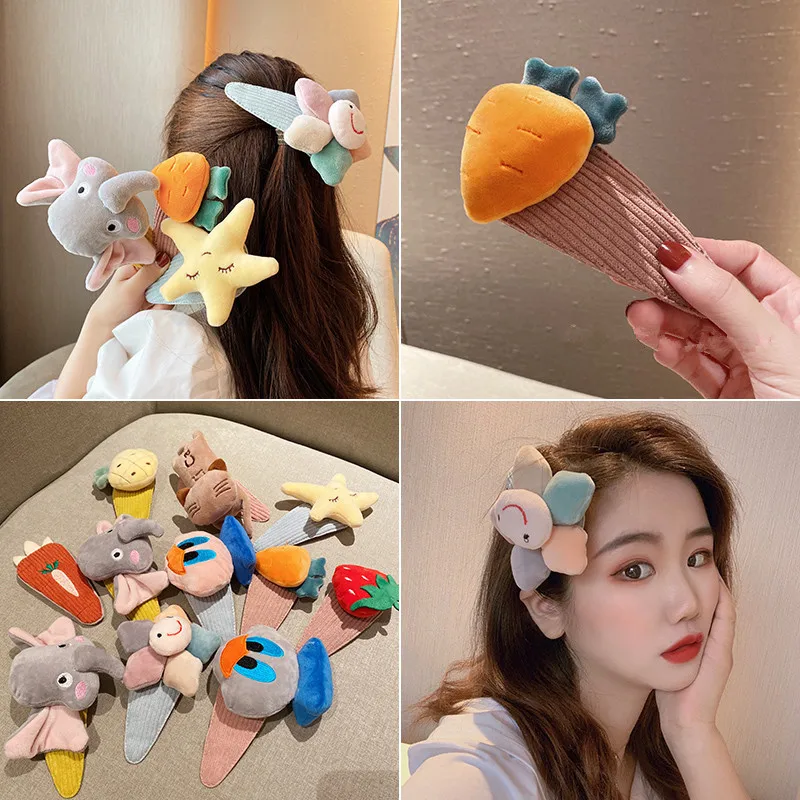 Oversized Cartoon Hair Accessories Dinosaur Top Clip Hot Sale Strawberry Hairpin Women Carrot Hairgrips Decor Cute Girl BB Clip