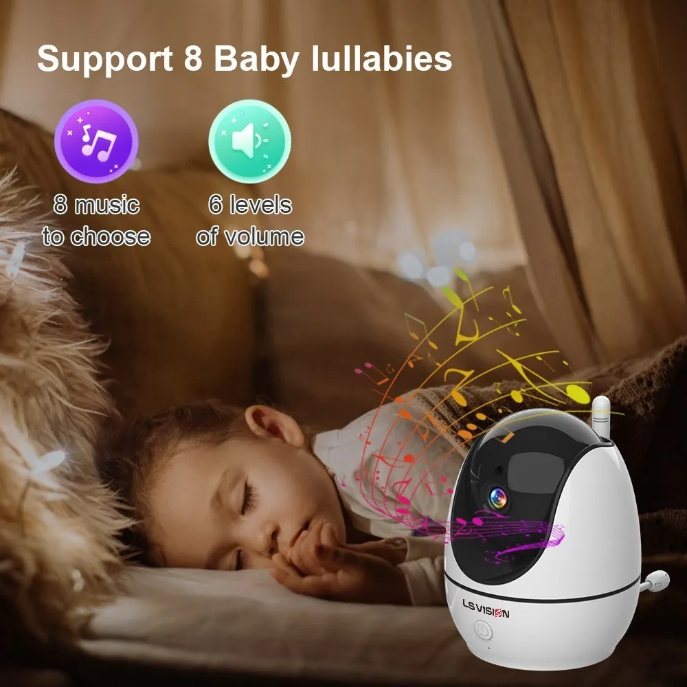 Imagem -05 - Vision Baby Monitor para Crianças Motion Potection Cmera Tela Ips Visão Noturna Bateria Cam 2-way Talk Rotação Automática 43 ls