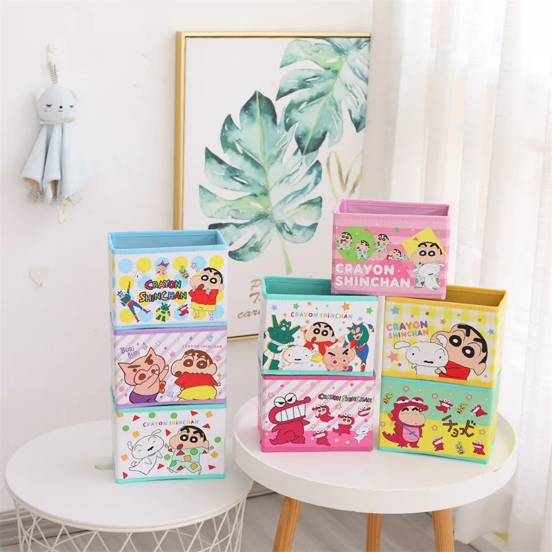 

Cartoon Crayon Shin-chan Student Stationery Box Storage Organizer Foldable Storage Box Cute Crayon Shin-chan Creative Box